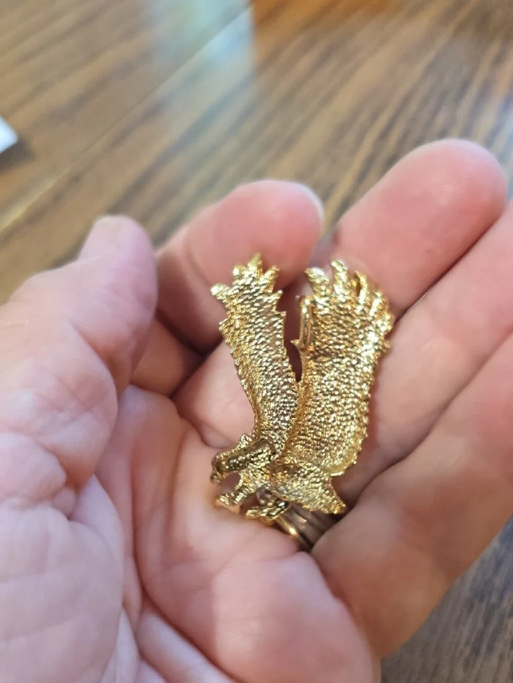Vintage Multi Tone Eagle Pendant with Metallic Accents